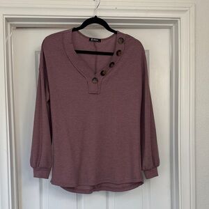 Elegant Button-Accent Long Sleeve Top